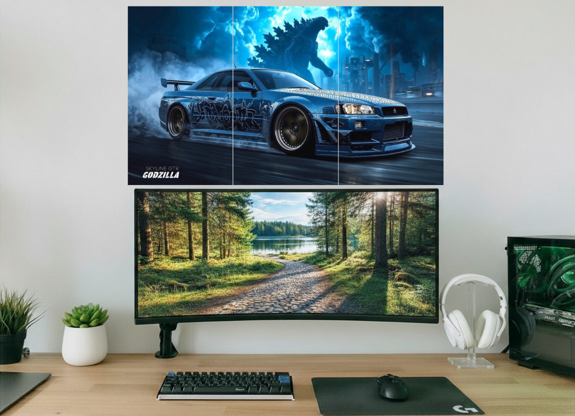 NISSAN SKYLINE GTR x GODZILLA|CAR SET|3 PIECE SET